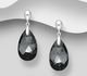 Sparkle by 7K - 925 Sterling Silver Push-Back Earrings Decorated with Fine Austrian Crystals