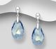 Sparkle by 7K - 925 Sterling Silver Push-Back Earrings Decorated with Fine Austrian Crystals