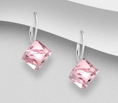 Şəkli böyütmək üçün tiklayın Sparkle by 7K - 925 Sterling Silver Hook Earrings Decorated with Fine Austrian Crystals