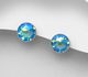 Sparkle by 7K - 925 Sterling Silver Push-Back Earrings Decorated with Fine Austrian Crystals