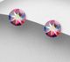 Sparkle by 7K - 925 Sterling Silver Push-Back Earrings Decorated with Fine Austrian Crystals