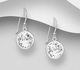 Sparkle by 7K - 925 Sterling Silver Hook Earrings Decorated with Fine Austrian Crystals