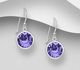 Sparkle by 7K - 925 Sterling Silver Hook Earrings Decorated with Fine Austrian Crystals