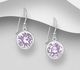 Sparkle by 7K - 925 Sterling Silver Hook Earrings Decorated with Fine Austrian Crystals
