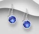 Sparkle by 7K - 925 Sterling Silver Hook Earrings Decorated with Fine Austrian Crystals