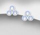 Sparkle by 7K - 925 Sterling Silver Push-Back Earrings, Decorated with Fine Austrian Crystal