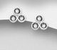 Sparkle by 7K - 925 Sterling Silver Push-Back Earrings, Decorated with Fine Austrian Crystal