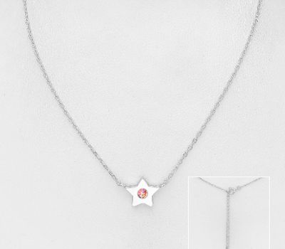 Malın səhifəsinə keç Sparkle by 7K - 925 Sterling Silver Star Necklace, Decorated with Various Fine Austrian Crystals