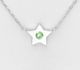 Sparkle by 7K - 925 Sterling Silver Star Necklace, Decorated with Various Fine Austrian Crystals