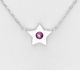 Sparkle by 7K - 925 Sterling Silver Star Necklace, Decorated with Various Fine Austrian Crystals