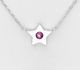 Sparkle by 7K - 925 Sterling Silver Star Necklace, Decorated with Various Fine Austrian Crystals