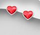 Sparkle by 7K - 925 Sterling Silver Heart Push-Back Earrings Decorated with Fine Austrian Crystals
