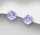 Sparkle by 7K - 925 Sterling Silver Push-Back Earrings Decorated with Fine Austrian Crystals