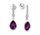 Sparkle by 7K - 925 Sterling Silver Push-Back Earrings Decorated with CZ Simulated Diamonds and Fine Austrian Crystals