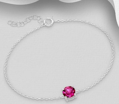 Sparkle by 7K - 925 Sterling Silver Bracelet, Decorated with Various Fine Austrian Crystal