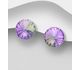 Sparkle by 7K - 925 Sterling Silver Push-Back Earrings Decorated with Fine Austrian Crystals