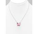 Sparkle by 7K - 925 Sterling Silver Butterfly Necklace Decorated with Fine Austrian Crystal