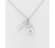 Sparkle by 7K - 925 Sterling Silver Key and Lock Necklace Decorated with Various Fine Austrian Crystal
