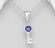 Sparkle by 7K - 925 Sterling Silver Key Pendant, Decorated with Various Fine Austrian Crystal