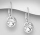 Sparkle by 7K - 925 Sterling Silver Lever Back Earrings Decorated with Fine Austrian Crystals