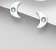 Sparkle by 7K - 925 Sterling Silver Moon Push-Back Earrings, Decorated with Fine Austrian Crystal