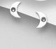 Sparkle by 7K - 925 Sterling Silver Moon Push-Back Earrings, Decorated with Fine Austrian Crystal
