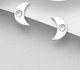 Sparkle by 7K - 925 Sterling Silver Moon Push-Back Earrings, Decorated with Fine Austrian Crystal