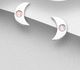 Sparkle by 7K - 925 Sterling Silver Moon Push-Back Earrings, Decorated with Fine Austrian Crystal