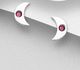 Sparkle by 7K - 925 Sterling Silver Moon Push-Back Earrings, Decorated with Fine Austrian Crystal