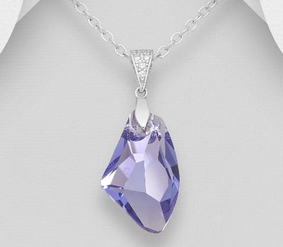 Sparkle by 7K - 925 Sterling Silver Pendant, Decorated with Various Fine Austrian Crystal