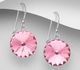 Sparkle by 7K - 925 Sterling Silver Hook Earrings Decorated with Fine Austrian Crystals