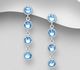 Sparkle by 7K - 925 Sterling Silver Dangle Push-Back Earrings Decorated with Fine Austrian Crystal