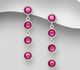 Sparkle by 7K - 925 Sterling Silver Dangle Push-Back Earrings Decorated with Fine Austrian Crystal
