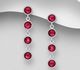 Sparkle by 7K - 925 Sterling Silver Dangle Push-Back Earrings Decorated with Fine Austrian Crystal
