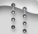 Sparkle by 7K - 925 Sterling Silver Dangle Push-Back Earrings Decorated with Fine Austrian Crystal
