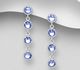 Sparkle by 7K - 925 Sterling Silver Dangle Push-Back Earrings Decorated with Fine Austrian Crystal