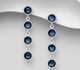 Sparkle by 7K - 925 Sterling Silver Dangle Push-Back Earrings Decorated with Fine Austrian Crystal