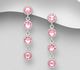 Sparkle by 7K - 925 Sterling Silver Dangle Push-Back Earrings Decorated with Fine Austrian Crystal