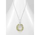 Sparkle by 7K - 925 Sterling Silver Circle Necklace Decorated with CZ Simulated Diamonds and Fine Austrian Crystal