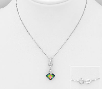 Şəkli böyütmək üçün tiklayın Sparkle by 7K - 925 Sterling Silver Necklace, Decorated with CZ Simulated Diamonds and Fine Austrian Crystal