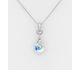 Sparkle by 7K - 925 Sterling Silver Necklace, Decorated with CZ Simulated Diamonds and Fine Austrian Crystal