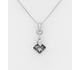 Sparkle by 7K - 925 Sterling Silver Necklace, Decorated with CZ Simulated Diamonds and Fine Austrian Crystal