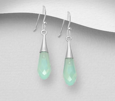 Şəkli böyütmək üçün tiklayın Sparkle by 7K - 925 Sterling Silver Hook Earrings Decorated with Fine Austrian Crystals