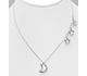 Sparkle by 7K - 925 Sterling Silver Necklace Featuring Moon and Star Decorated with Fine Austrian Crystal