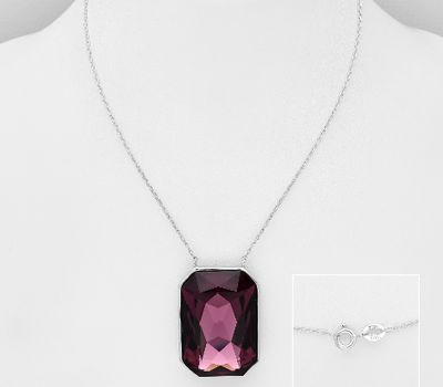 Şəkli böyütmək üçün tiklayın Sparkle by 7K - 925 Sterling Silver Necklace Decorated with Fine Austrian Crystal