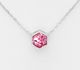 Sparkle by 7K - 925 Sterling Silver Hexagon Necklace, Decorated with Fine Austrian Crystal