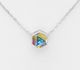 Sparkle by 7K - 925 Sterling Silver Hexagon Necklace, Decorated with Fine Austrian Crystal