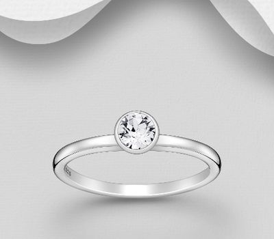 Şəkli böyütmək üçün tiklayın Sparkle by 7K - 925 Sterling Silver Ring Decorated with Fine Austrian Crystal