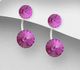 Sparkle by 7K - 925 Sterling Silver Push-Back Earrings Decorated with Fine Austrian Crystals