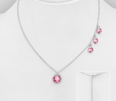 Şəkli böyütmək üçün tiklayın Sparkle by 7K - 925 Sterling Silver Necklace Decorated with Fine Austrian Crystals
